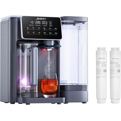 Jimmy Système d'osmose R9 pour eau potable, système d'osmose inverse, filtre à eau, avec distributeur d'eau chaude, 7 niveaux de filtration RO et minéraux, UV, chauffage 3S, 7 options de température Jimmy Système d'osmose R9 pour eau potable, système d'osmose inverse, filtre à eau, avec distributeur d'eau chaude, 7 niveaux de filtration RO et minéraux, UV, chauffage 3S, 7 options de température