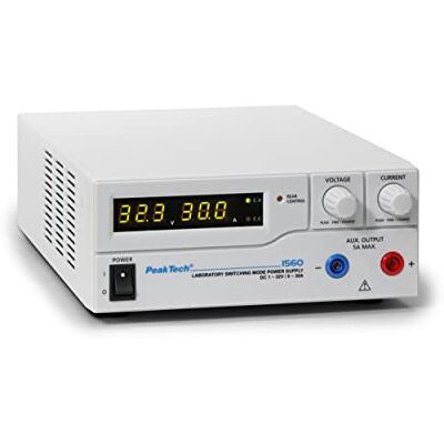 PeakTech 1560 Générateur de Laboratoire DC 1-32V / 0-30A avec Affichage LED à 3 Chiffres, Alimentations, 3 Préréglages Enregistrables, Protection contre les Surcharges 200~240V AC PeakTech 1560 Générateur de Laboratoire DC 1-32V / 0-30A avec Affichage LED à 3 Chiffres, Alimentations, 3 Préréglages Enregistrables, Protection contre les Surcharges 200~240V AC