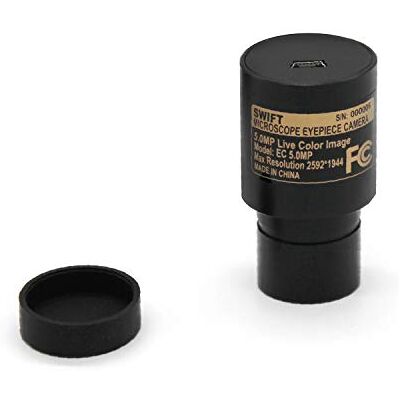 SWIFT Appareil photo numérique 5,0 mégapixels pour microscopes, support oculaire, connexion USB 2.0, photographie couleur et vidéo, compatible Windows et Mac SWIFT Appareil photo numérique 5,0 mégapixels pour microscopes, support oculaire, connexion USB 2.0, photographie couleur et vidéo, compatible Windows et Mac