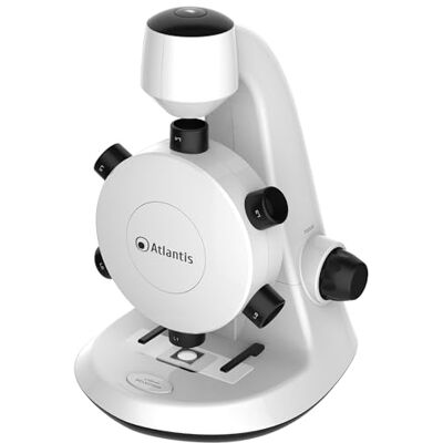 Atlantis Microscope numérique USB E45-MS737 Résolution UXGA 1600x1200. 6 optiques de grossissement préréglées de 100x à 600x. Mise au point, Éclairage supérieur et inférieur. PC, MAC et Android Atlantis Microscope numérique USB E45-MS737 Résolution UXGA 1600x1200. 6 optiques de grossissement préréglées de 100x à 600x. Mise au point, Éclairage supérieur et inférieur. PC, MAC et Android