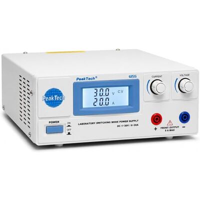 PeakTech Peak Tech P 6155 Bloc d'alimentation de laboratoire numérique C 1-30 V/0-20 A avec écran LCD éclairé, alimentation de commutation fiable, protection contre les surtensions, sortie DC, puissance de sortie: 600 W 214 x 87 x 336 mm PeakTech Peak Tech P 6155 Bloc d'alimentation de laboratoire numérique C 1-30 V/0-20 A avec écran LCD éclairé, alimentation de commutation fiable, protection contre les surtensions, sortie DC, puissance de sortie: 600 W 214 x 87 x 336 mm