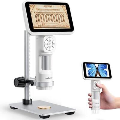 Andonstar AD115 Microscope numérique 1080p avec support en métal de 18,5 cm pour adultes et enfants, loupe USB portable avec 8 lumières LED réglables, vue Windows Mac PC Andonstar AD115 Microscope numérique 1080p avec support en métal de 18,5 cm pour adultes et enfants, loupe USB portable avec 8 lumières LED réglables, vue Windows Mac PC