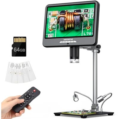 Andonstar Microscope numérique HDMI 4K 60FPS 10,1" pour soudure, enregistrement audio vidéo UHD 64 MP 3840p, microscope électronique PCB AD210S-Pro pour adultes, microscope à pièces de monnaie, Andonstar Microscope numérique HDMI 4K 60FPS 10,1" pour soudure, enregistrement audio vidéo UHD 64 MP 3840p, microscope électronique PCB AD210S-Pro pour adultes, microscope à pièces de monnaie,