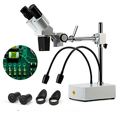 SWIFT SS41 Microscope stéréo binoculaire Professionnelle Soudure, grossissement 10X / 20X, oculaires Grand Champ 10X / 20X, 2 lumières LED Flexibles, Compatible caméra SWIFT SS41 Microscope stéréo binoculaire Professionnelle Soudure, grossissement 10X / 20X, oculaires Grand Champ 10X / 20X, 2 lumières LED Flexibles, Compatible caméra