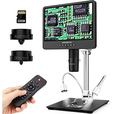 Andonstar AD249S Microscope numérique HDMI 10,1" 2000x, 3 lentilles 2160p UHD enregistrement vidéo, microscope à souder, électronique, monnaie, kit biologique Andonstar AD249S Microscope numérique HDMI 10,1" 2000x, 3 lentilles 2160p UHD enregistrement vidéo, microscope à souder, électronique, monnaie, kit biologique