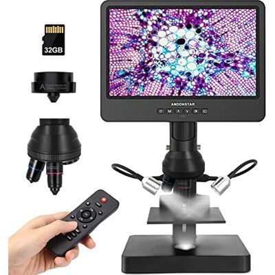 Andonstar AD249S-P Microscope numérique HDMI 10,1", 4000x 3 lentilles, enregistrement vidéo UHD 2160p, kit de microscope biologique pour adultes, microscope de pièces pour pièces d'erreur Andonstar AD249S-P Microscope numérique HDMI 10,1", 4000x 3 lentilles, enregistrement vidéo UHD 2160p, kit de microscope biologique pour adultes, microscope de pièces pour pièces d'erreur