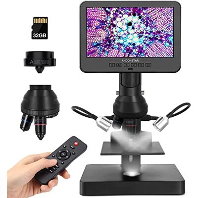 Andonstar AD246S-P Microscope numérique HDMI avec écran de 7", 4000x 3 lentilles, enregistrement vidéo UHD 2160p, microscope de pièces de monnaie pour pièces d'erreur, kit de microscope biologique Andonstar AD246S-P Microscope numérique HDMI avec écran de 7", 4000x 3 lentilles, enregistrement vidéo UHD 2160p, microscope de pièces de monnaie pour pièces d'erreur, kit de microscope biologique