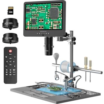 Andonstar AD249S-M Plus 10.1'' HDMI Soudage Microscope Numérique pour Réparation Électronique 2000 x 3 Objectifs 2160P UHD Vidéo Record, Soudage Station avec Mains Aidantes Andonstar AD249S-M Plus 10.1'' HDMI Soudage Microscope Numérique pour Réparation Électronique 2000 x 3 Objectifs 2160P UHD Vidéo Record, Soudage Station avec Mains Aidantes