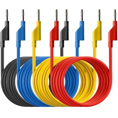 PeakTech 7050-Lot de 4 câbles de mesure 150 cm pour multimètre, laboratoire, avec fiches banane de 4 mm, empilables, en 4 couleurs PeakTech 7050-Lot de 4 câbles de mesure 150 cm pour multimètre, laboratoire, avec fiches banane de 4 mm, empilables, en 4 couleurs