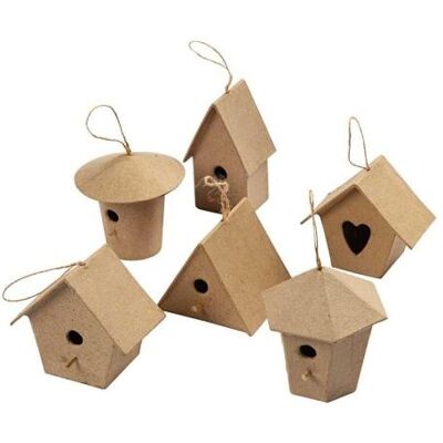 Boîtes à Oiseaux en Bois - Pack de 6 à Décorer et Peindre Boîtes à Oiseaux en Bois - Pack de 6 à Décorer et Peindre