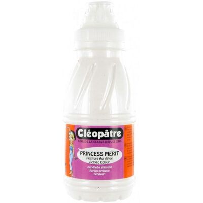 Cléopâtre Princess Mérit - Peinture - acrylique à base d'eau - blanc nacré - opaque - brillant - 250 ml Blanc Cléopâtre Princess Mérit - Peinture - acrylique à base d'eau - blanc nacré - opaque - brillant - 250 ml Blanc