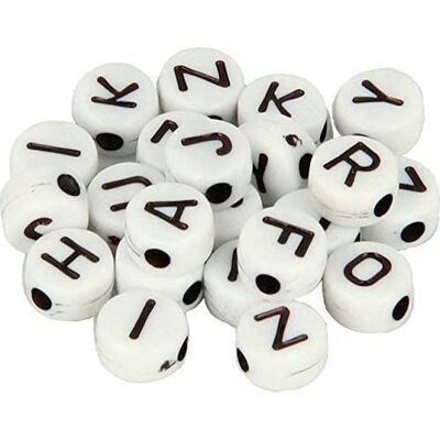 Artemio Perles alphabet Rondes - Blanc et noir - 6 mm - 300 pcs environ Blanc Artemio Perles alphabet Rondes - Blanc et noir - 6 mm - 300 pcs environ Blanc