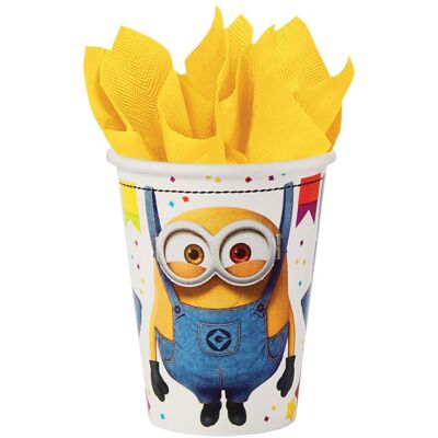 Amscan tasses de fête Despicable Me 250 ml papier blanc 8 pièces Geel Amscan tasses de fête Despicable Me 250 ml papier blanc 8 pièces Geel
