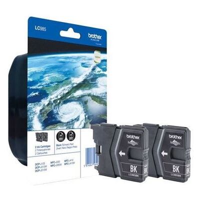 Brother LC985BKBP - pack de 2 - noir - originale - cartouche d'encre Noir Brother LC985BKBP - pack de 2 - noir - originale - cartouche d'encre Noir