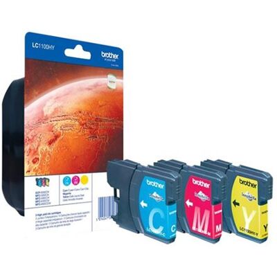 Brother LC1100HYRBWBP - haute capacité - jaune, cyan, magenta - originale - cartouche d'encre Brother LC1100HYRBWBP - haute capacité - jaune, cyan, magenta - originale - cartouche d'encre