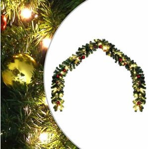 vidaXL Guirlande de Noël décorée avec boules et lumières LED 5 m Vert vidaXL Guirlande de Noël décorée avec boules et lumières LED 5 m Vert