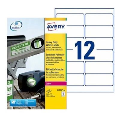 Avery Dennison Avery Heavy Duty Laser Labels - étiquettes - 240 étiquette(s) Blanc Avery Dennison Avery Heavy Duty Laser Labels - étiquettes - 240 étiquette(s) Blanc
