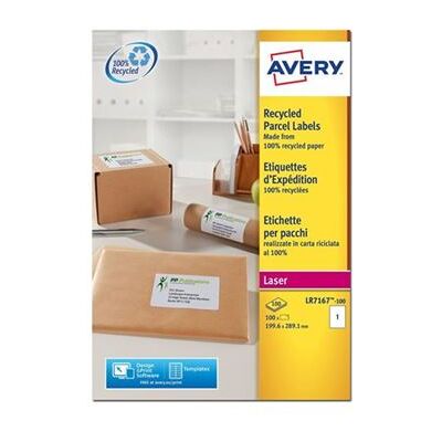 Avery Dennison Avery QuickPEEL Recycled Labels LR7167 - étiquettes adresses - 100 étiquette(s) Blanc Avery Dennison Avery QuickPEEL Recycled Labels LR7167 - étiquettes adresses - 100 étiquette(s) Blanc