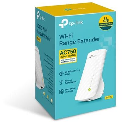 Répéteur WfFi 5 bi-bande TP-Link RE220 AC750 Blanc Répéteur WfFi 5 bi-bande TP-Link RE220 AC750 Blanc