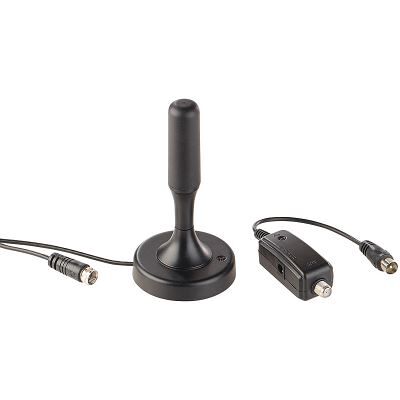 Auvisio Antenne d'intérieur active TNT/TNT 2 UHD 13 cm / 30 dB - Noir Noir Auvisio Antenne d'intérieur active TNT/TNT 2 UHD 13 cm / 30 dB - Noir Noir