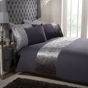 SLEEPDOWN Ensemble de linge de lit en velours gris double SLEEPDOWN Ensemble de linge de lit en velours gris double