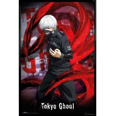 1art1 Poster Encadré: Tokyo Ghoul - Ken Kaneki (91x61 cm), Cadre Plastique, Noir NOIR 1art1 Poster Encadré: Tokyo Ghoul - Ken Kaneki (91x61 cm), Cadre Plastique, Noir NOIR
