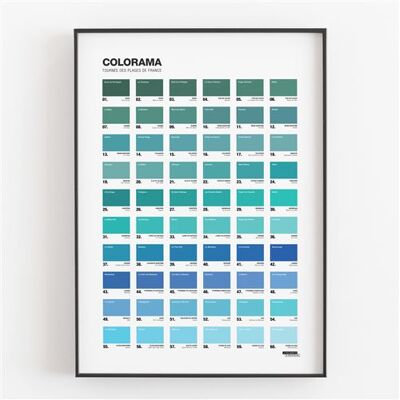 Affiche d'art La Majorette à Moustache Colorama des plages 50 X 70 cm Affiche d'art La Majorette à Moustache Colorama des plages 50 X 70 cm