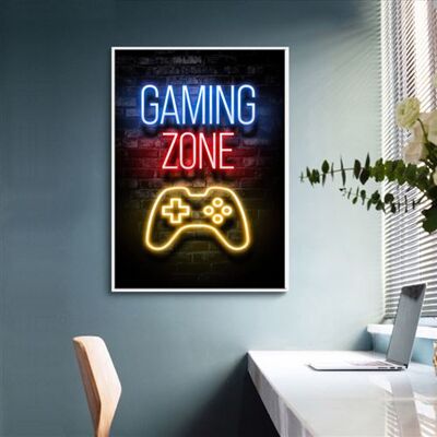 Toile Gaming Zone - 30x40cm - Jeux Vidéo - Affiche Poster Décoration - Pop Art Deco Toile Gaming Zone - 30x40cm - Jeux Vidéo - Affiche Poster Décoration - Pop Art Deco