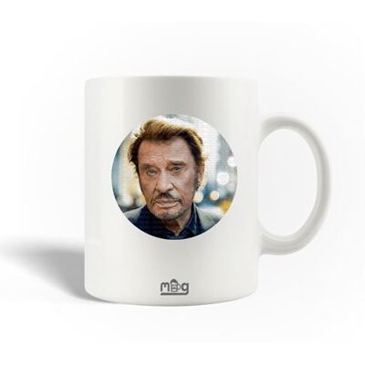CAPACHEAP Mug en céramique Johnny Hallyday - Blanc 30cl CAPACHEAP Mug en céramique Johnny Hallyday - Blanc 30cl