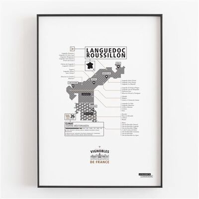 Affiche d'art La Majorette à Moustache Vignoble du Languedoc-Roussillon 30 X 40 cm Affiche d'art La Majorette à Moustache Vignoble du Languedoc-Roussillon 30 X 40 cm