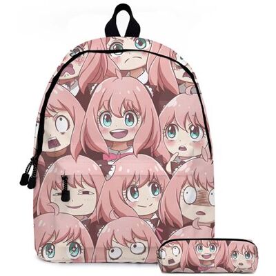 Lot de 2 pièces Sac à Dos, Trousse à crayons Spy x Family pour Enfants Cadeaux pour Filles (SD1312) Rose Lot de 2 pièces Sac à Dos, Trousse à crayons Spy x Family pour Enfants Cadeaux pour Filles (SD1312) Rose