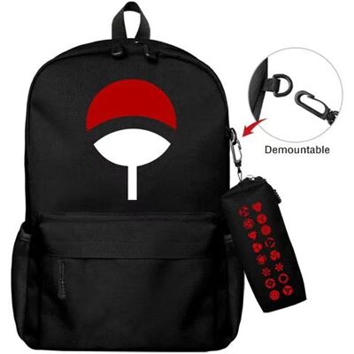 Lot de 2 pièces Sac à Dos, Trousse à crayons Naruto pour Garçon et Filles (SD1661) 40*22*45 cm Noir Lot de 2 pièces Sac à Dos, Trousse à crayons Naruto pour Garçon et Filles (SD1661) 40*22*45 cm Noir