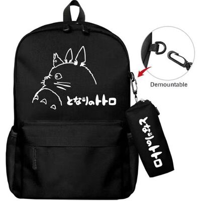 Lot de 2 pièces Sac à Dos, Trousse à crayons Spirited Away pour Garçon et Filles (SD1671) 40*22*45 cm Noir Lot de 2 pièces Sac à Dos, Trousse à crayons Spirited Away pour Garçon et Filles (SD1671) 40*22*45 cm Noir