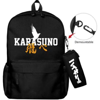 Lot de 2 pièces Sac à Dos, Trousse à crayons Haikyuu pour Garçon et Filles (SD1675) 40*22*45 cm Noir Lot de 2 pièces Sac à Dos, Trousse à crayons Haikyuu pour Garçon et Filles (SD1675) 40*22*45 cm Noir