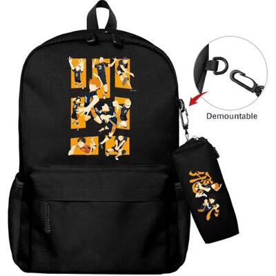 Lot de 2 pièces Sac à Dos, Trousse à crayons Haikyuu pour Garçon et Filles (SD1678) 40*22*45 cm Noir Lot de 2 pièces Sac à Dos, Trousse à crayons Haikyuu pour Garçon et Filles (SD1678) 40*22*45 cm Noir