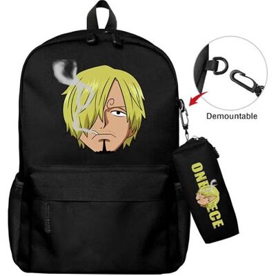 Lot de 2 pièces Sac à Dos, Trousse à crayons One Piece pour Garçon et Filles (SD1657) 40*22*45 cm Noir Lot de 2 pièces Sac à Dos, Trousse à crayons One Piece pour Garçon et Filles (SD1657) 40*22*45 cm Noir