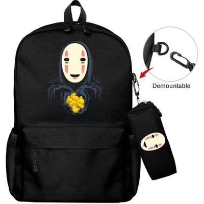 Lot de 2 pièces Sac à Dos, Trousse à crayons Spirited Away pour Garçon et Filles (SD1673) 40*22*45 cm Noir Lot de 2 pièces Sac à Dos, Trousse à crayons Spirited Away pour Garçon et Filles (SD1673) 40*22*45 cm Noir