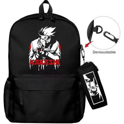 Lot de 2 pièces Sac à Dos, Trousse à crayons Naruto pour Garçon et Filles (SD1667) 40*22*45 cm Noir Lot de 2 pièces Sac à Dos, Trousse à crayons Naruto pour Garçon et Filles (SD1667) 40*22*45 cm Noir
