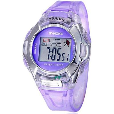 Générique Montre Femme LCD -Imperméable Fille Numérique Chronomètre caoutchouc poignet Violet Violet Générique Montre Femme LCD -Imperméable Fille Numérique Chronomètre caoutchouc poignet Violet Violet