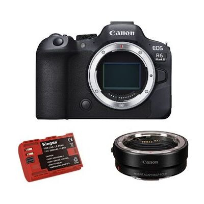 Canon EOS R6 Mark II + Bague EF-EOS-R + batterie Kingma 2000 mAh (Canon LP-E6NH) Canon EOS R6 Mark II + Bague EF-EOS-R + batterie Kingma 2000 mAh (Canon LP-E6NH)