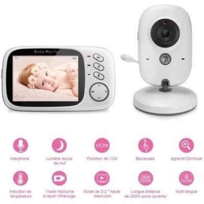 Bébé Moniteur 3.2 LCD Couleur Babyphone Vidéo Ecoute Bébé Video Camera Surveillance 2.4 GHz Bidirectionnelle Vidéo Babyviewer Bébé Moniteur 3.2 LCD Couleur Babyphone Vidéo Ecoute Bébé Video Camera Surveillance 2.4 GHz Bidirectionnelle Vidéo Babyviewer
