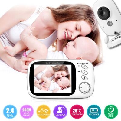 BéBé Moniteur FLOUREON VB603-EU Bidirectionnel (Intercom) Sans Fil NuméRique 2,4 GHz CaméRa De SéCurité Vision Nocturne BéBé Moniteur FLOUREON VB603-EU Bidirectionnel (Intercom) Sans Fil NuméRique 2,4 GHz CaméRa De SéCurité Vision Nocturne