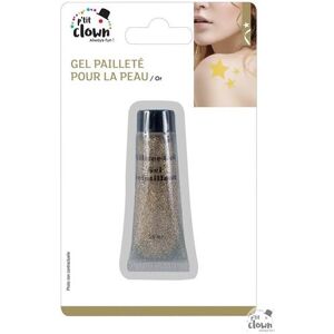Maquillage avec 1 tube de gel pailleté doré or pour la peau 20 ml REF/77701 - marque Ptit Clown doré or Maquillage avec 1 tube de gel pailleté doré or pour la peau 20 ml REF/77701 - marque Ptit Clown doré or