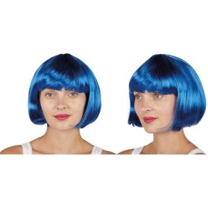 Perruque carrée bleue style Cabaret (x1) REF/60591 ptit clown bleu Perruque carrée bleue style Cabaret (x1) REF/60591 ptit clown bleu