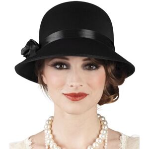 Chapeau Charleston pour femmes des années 20 - Noir/Rose - Accessoire vintage élégant Chapeau Charleston pour femmes des années 20 - Noir/Rose - Accessoire vintage élégant