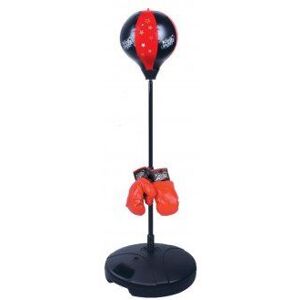 Générique Punching ball sur socle + gants multicolore Générique Punching ball sur socle + gants multicolore