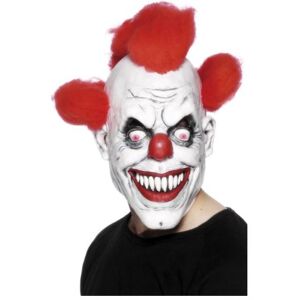 Masque de clown adulte blanc rouge Smiffys - Masque de costume Masque de clown adulte blanc rouge Smiffys - Masque de costume