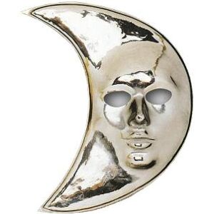 Masque lune argenté adulte taille unique argent Masque lune argenté adulte taille unique argent
