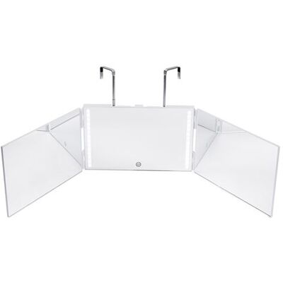 Miroir 360° 3 Faces Coiffure avec LED Lumières FONGWAN pour Maquillage, Coupe de Cheveux - Blanc Blanc Miroir 360° 3 Faces Coiffure avec LED Lumières FONGWAN pour Maquillage, Coupe de Cheveux - Blanc Blanc