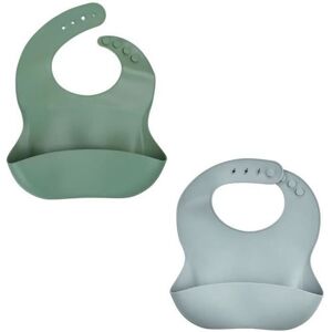 Lot de 2 bavoirs - Silicone - Vert Cactus et Gris - Etanches et réglables Vert Lot de 2 bavoirs - Silicone - Vert Cactus et Gris - Etanches et réglables Vert